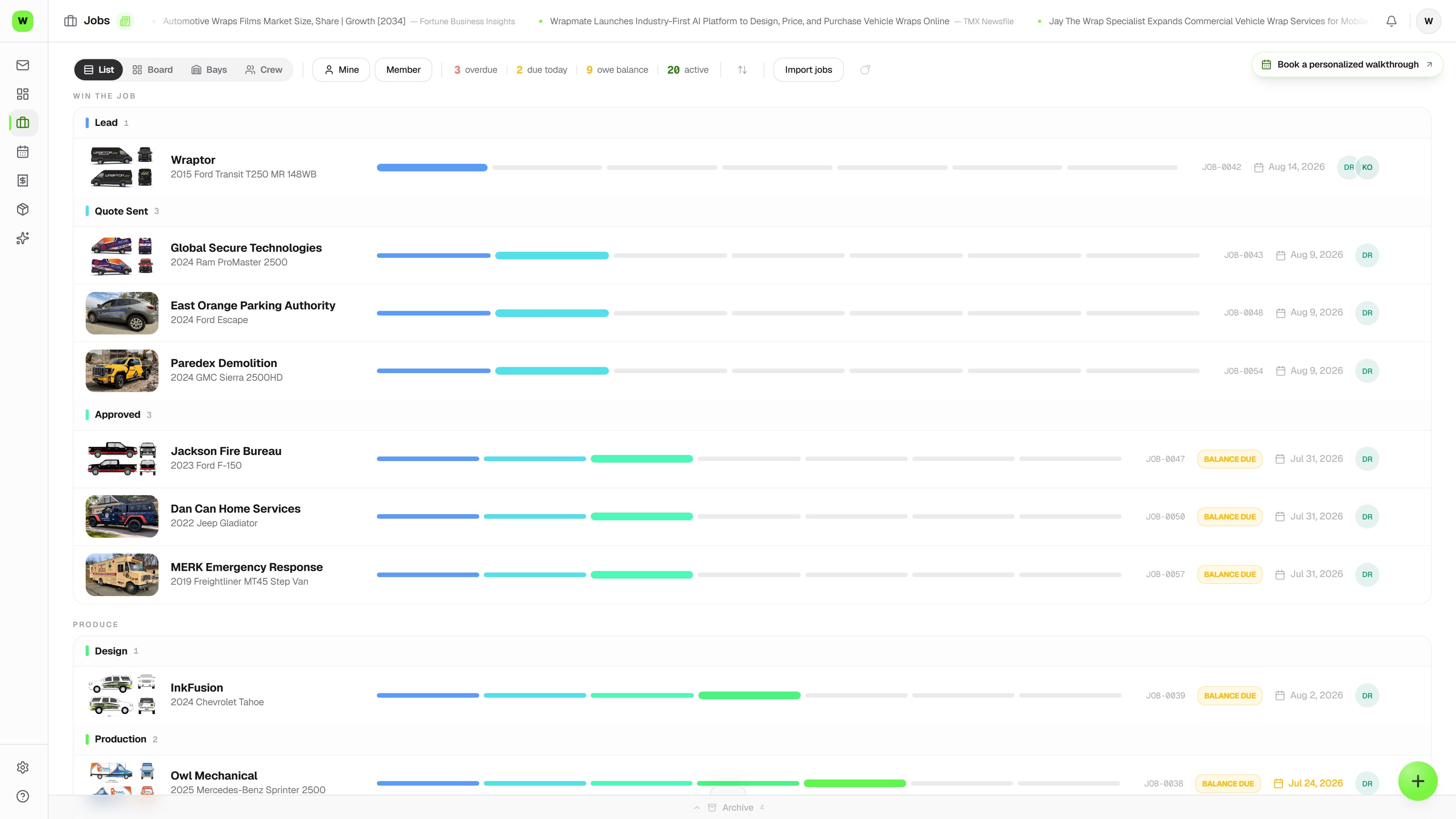 The Wraptor job board